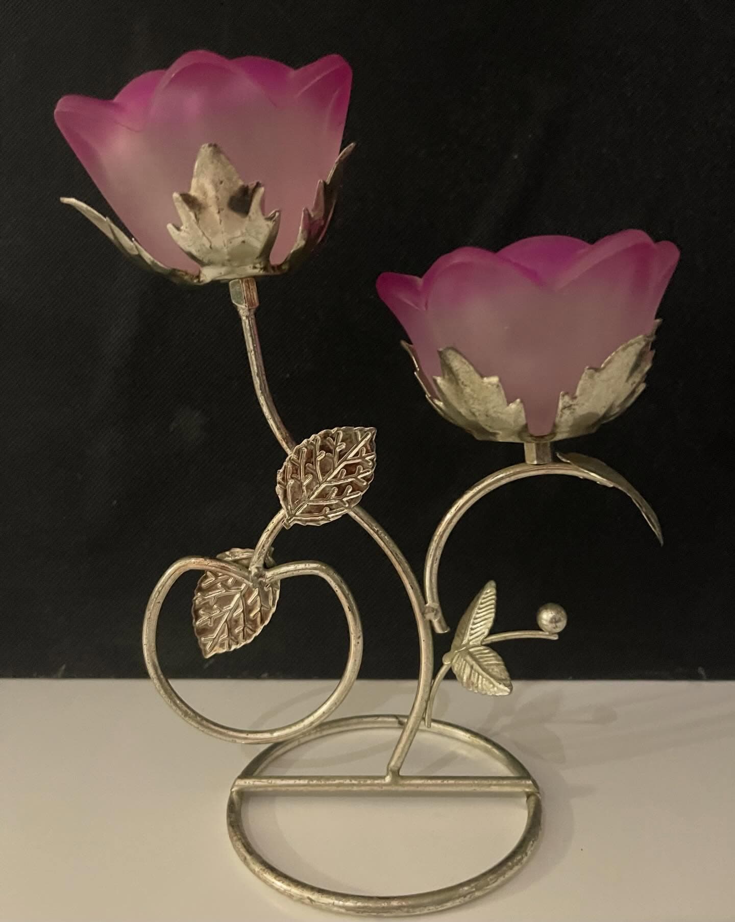 Silver plated candle holder